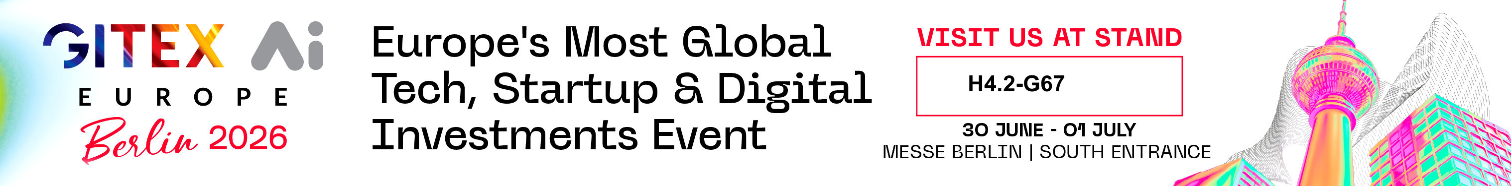 GITEX Europe 2026, Berlin — Besuche Voicari an Stand H4.2-G67, 30. Juni bis 01. Juli, Messe Berlin Süd-Eingang
