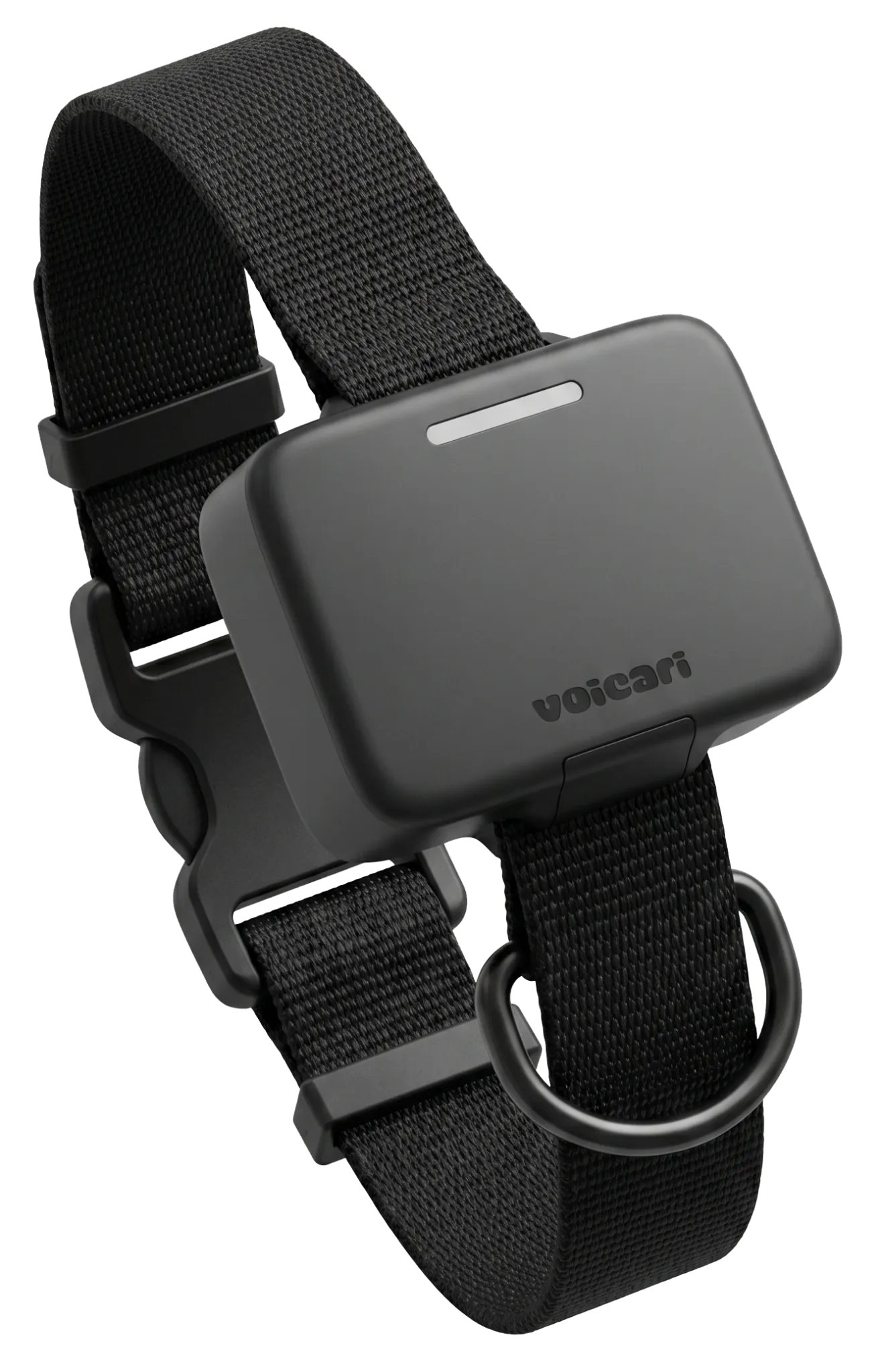 Voicari device, sensor housing and pink collar — exploded view