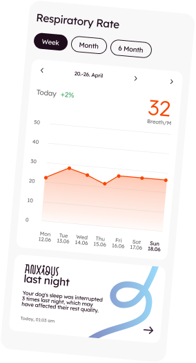 Respiratory Rate breakdown shown in the Voicari app